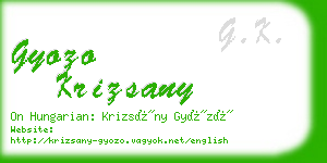 gyozo krizsany business card